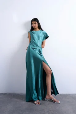 Topshop Vestido largo de manga corta^Mujer Vestidos Y Monos