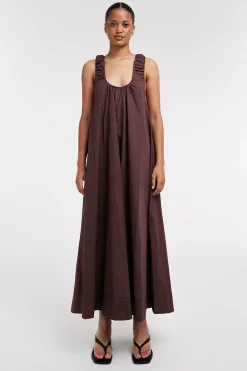 Topshop Vestido largo de tirantes fruncidos^Mujer Vestidos Y Monos