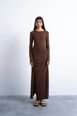 Topshop Vestido largo drapeado^Mujer Vestidos Y Monos