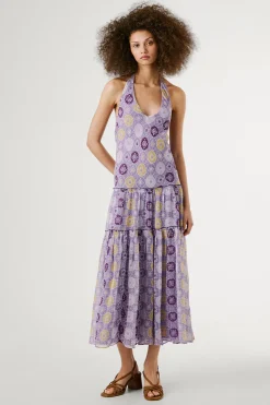 Pepe Jeans Vestido largo fluido estampado sin mangas.^Mujer Vestidos Y Monos