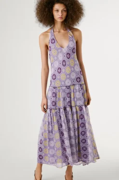 Pepe Jeans Vestido largo fluido estampado sin mangas.^Mujer Vestidos Y Monos