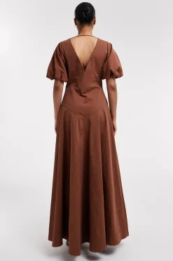 Topshop Vestido largo mangas globo^Mujer Vestidos Y Monos