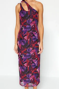 Trendyol Vestido midi ajustado cut out^Mujer Vestidos Y Monos