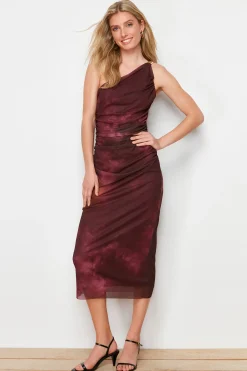 Trendyol Vestido midi asim&eacute;trico^Mujer Vestidos Y Monos