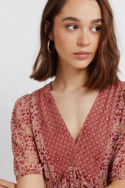 Springfield Vestido midi cenefa escote^Mujer Vestidos Y Monos