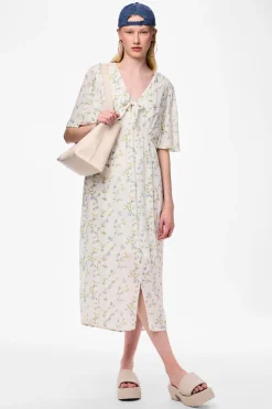 Pieces Vestido midi cuello pico^Mujer Vestidos Y Monos