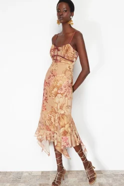 Trendyol Vestido midi detalle lazo^Mujer Vestidos Y Monos