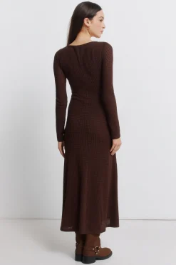 Springfield Vestido midi escote abalorio^Mujer Vestidos Y Monos