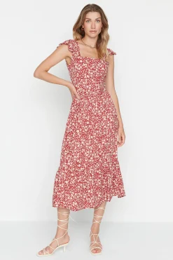 Trendyol Vestido midi flores^Mujer Vestidos Y Monos