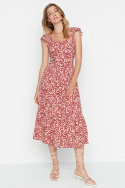 Trendyol Vestido midi flores^Mujer Vestidos Y Monos