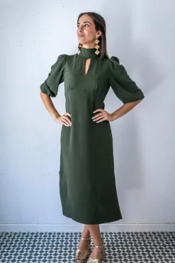 Cul Sac Vestido midi frunces^Mujer Vestidos Y Monos|Ropa