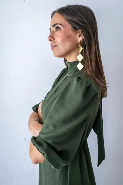 Cul Sac Vestido midi frunces^Mujer Vestidos Y Monos|Ropa