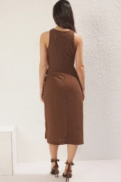 Trendyol Vestido midi lazo^Mujer Vestidos Y Monos