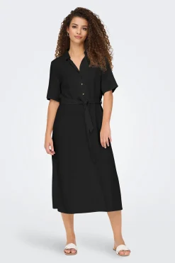 JDY Vestido midi lino^Mujer Vestidos Y Monos