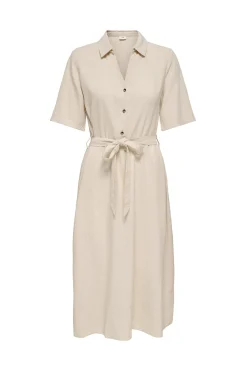 JDY Vestido midi lino^Mujer Vestidos Y Monos