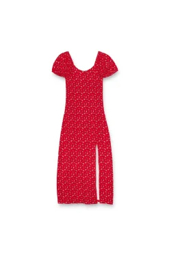 Inside Vestido midi manga corta^Mujer Vestidos Y Monos