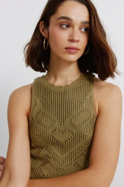 Springfield Vestido midi pointelle^Mujer Vestidos Y Monos