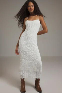 Trendyol Vestido midi tirantes croch&eacute;^Mujer Vestidos Y Monos