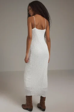 Trendyol Vestido midi tirantes croch&eacute;^Mujer Vestidos Y Monos