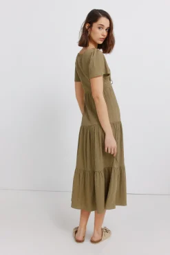 Springfield Vestido midi volantes^Mujer Vestidos Y Monos