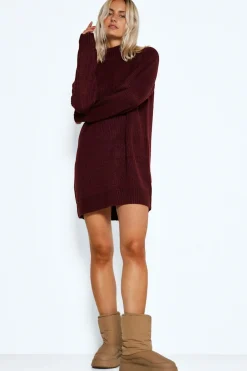 Noisy May vestido punto cuello alto canalé^Mujer Vestidos Y Monos