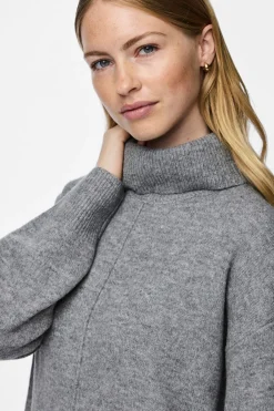 Pieces Vestido punto midi cuello alto^Mujer Vestidos Y Monos|Basic Bar