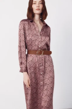 Cortefiel Vestido satinado camisero^Mujer Vestidos Y Monos