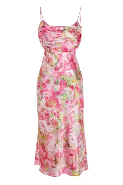 Trendyol Vestido satinado estampado^Mujer Vestidos Y Monos