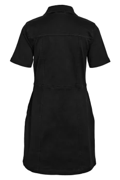 Noisy May Vestido vaquero corto de manga corta con abotonado frontal y bolsillos.^Mujer Vestidos Y Monos