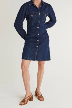 Pepe Jeans Vestido vaquero corto de manga larga^Mujer Vestidos Y Monos