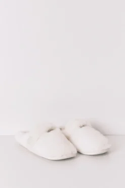 Women'secret Zapatillas casa mercedita pelo blancas^Mujer Zapatillas De Casa