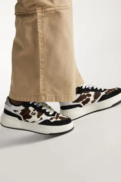 D. Franklin Zapatillas Court con estampado de vaca^Mujer Zapatillas Deportivas