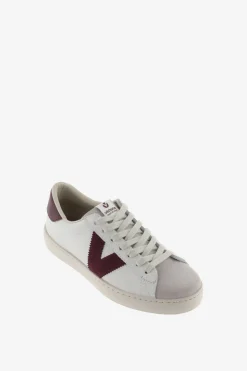 Victoria Zapatillas de piel Berl&iacute;n con piezas en contraste y puntera de serraje^Mujer Zapatillas Deportivas