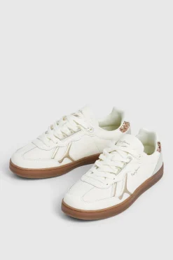 Pepe Jeans Zapatillas Piel Con Detalles En Ante^Mujer Zapatillas Deportivas