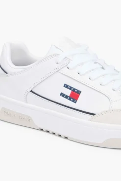 Tommy Jeans Zapatillas blancas con logo bandera^Hombre Zapatillas Deportivas